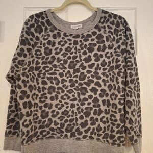Grayson Threads Gray Leopard Print Sweatshirt